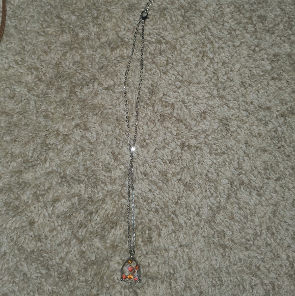 Floating orange Pendant necklace
